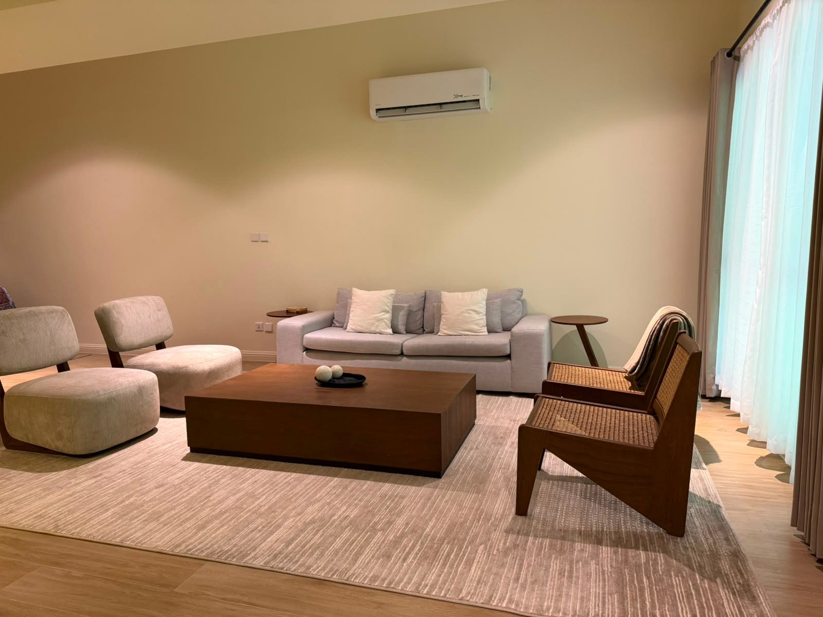 Furnished living room of a serviced apartment at MYG Nathiagali, near Abbottabad in the Galiyat